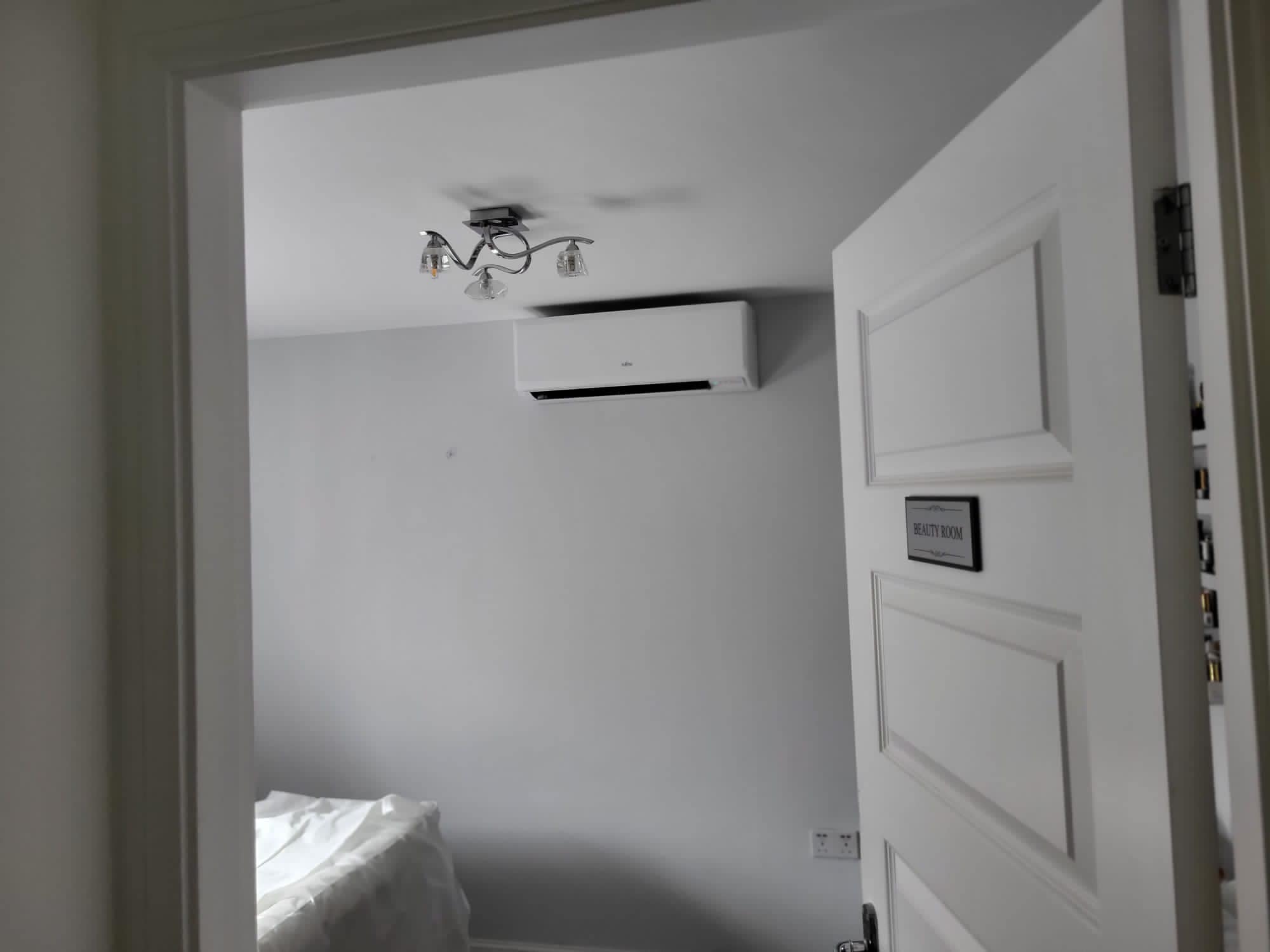 air conditioning unit installed in a bedroom in Leicester